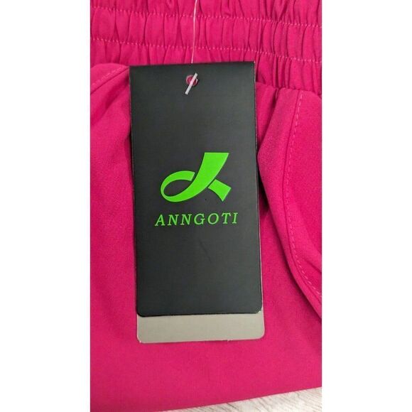 Anngoti Womens Size S Pink Elastic Waist Running Training Athletic Shorts - Picture 10 of 13